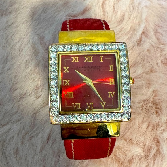 🔥🌞Joan Rivers Red and Gold Women's Watch - Picture 1 of 6